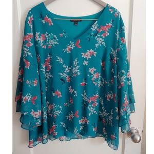Gorgeous Flowy Teal Lane Bryant Top Size 22/24